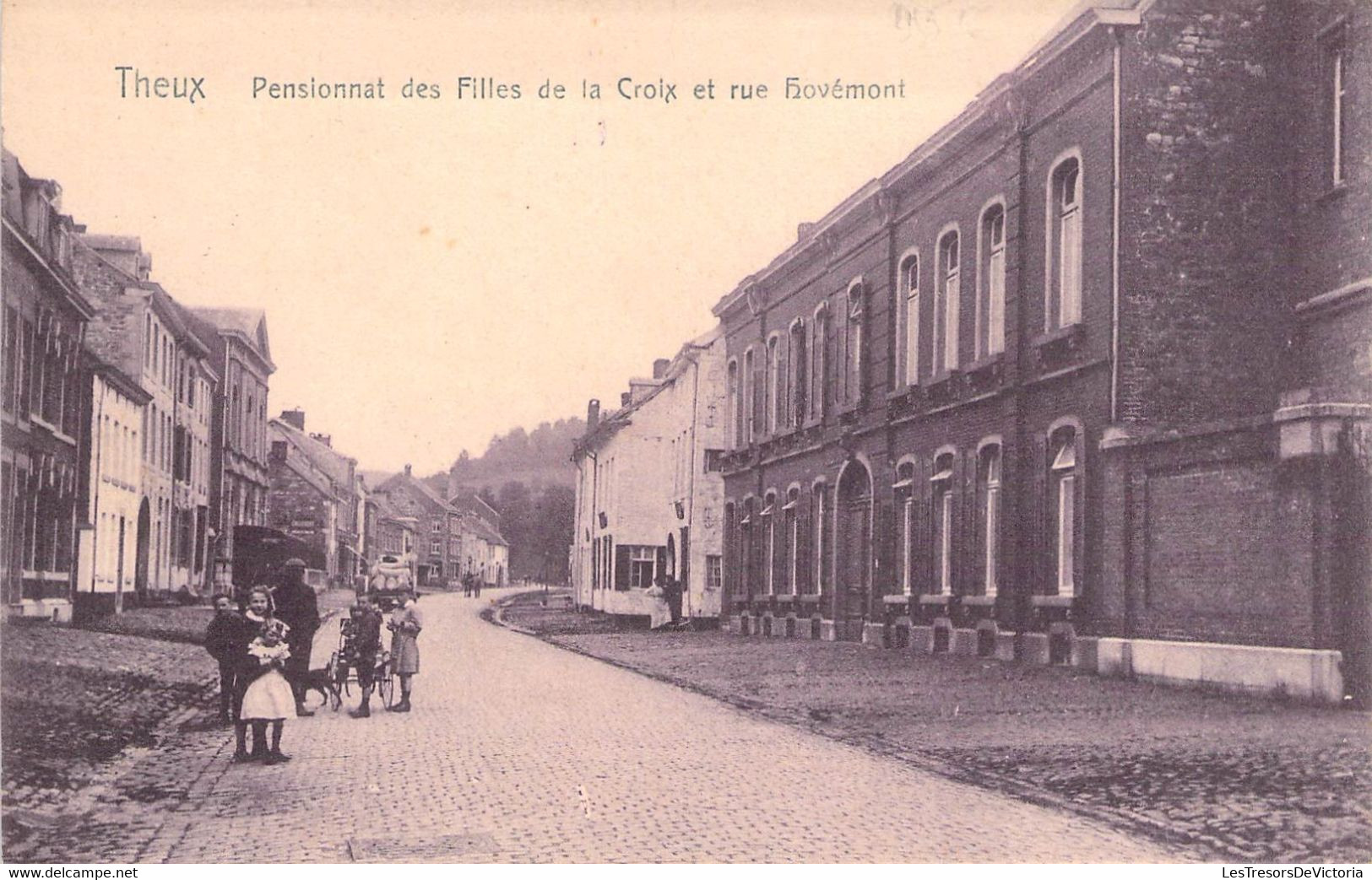Belgique - Theux - Pensionnat Des Filles De La Croix Et Rue Hovémont - Phototypie Achille  - Carte Postale Ancienne - Verviers