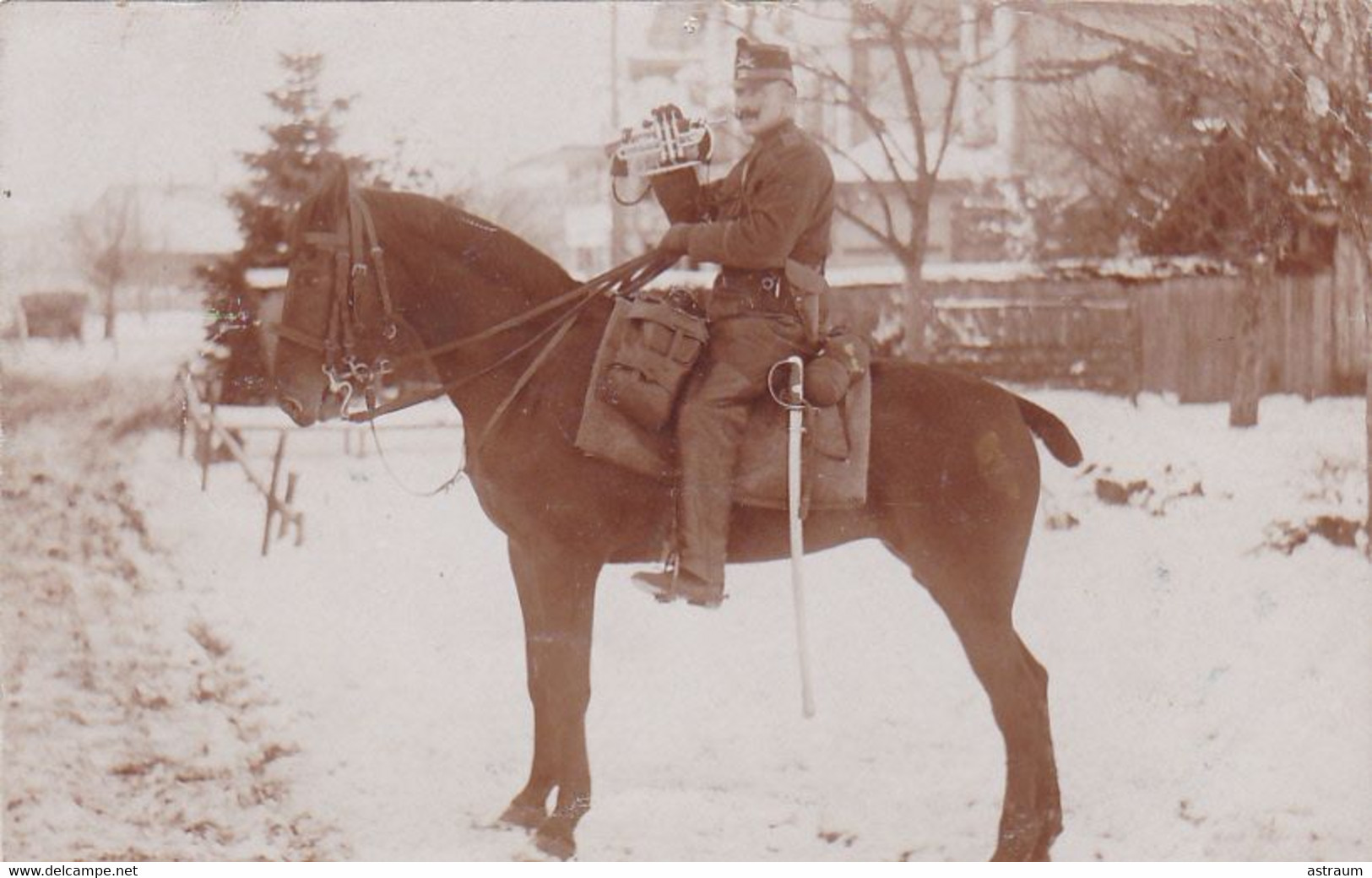 Cpa / Carte Photo - Sui -BE- Sumiswald - Clairon A Cheval 1914 - Sumiswald