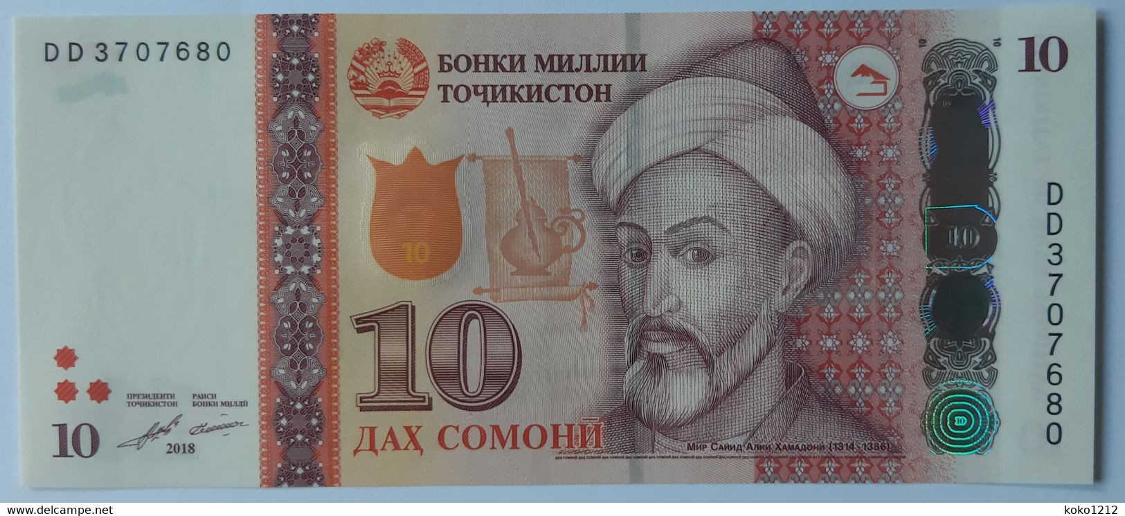 Tajikistan 10 Somoni 2018 P24c UNC - Tajikistan