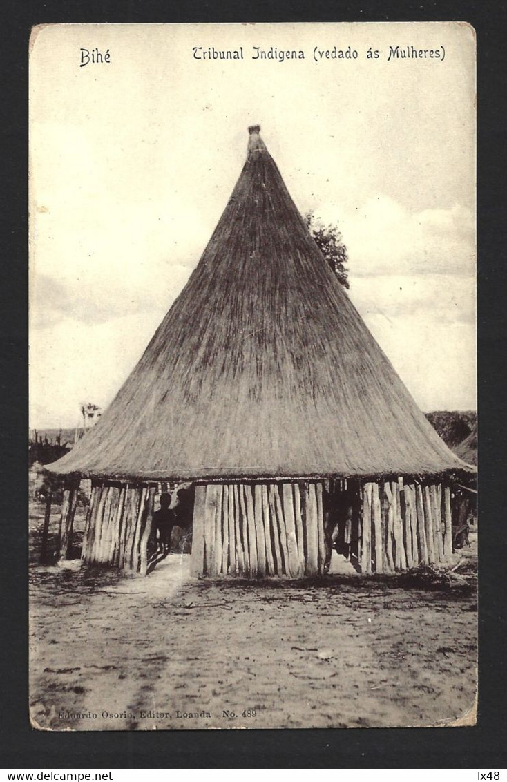 Postcard Circulated From Bihé With An Image Of Indigenous Court. Obliteration Of Benguela 1911. Postal Circulado Do Bihé - Angola