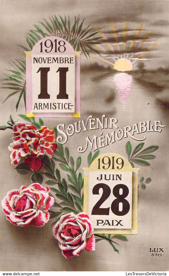FANTAISIE - Date Mémorable De L'armistice Et Paix De La Première Guerre Mondiale - 11 11 1918 - Carte Postale Ancienne - Sonstige & Ohne Zuordnung