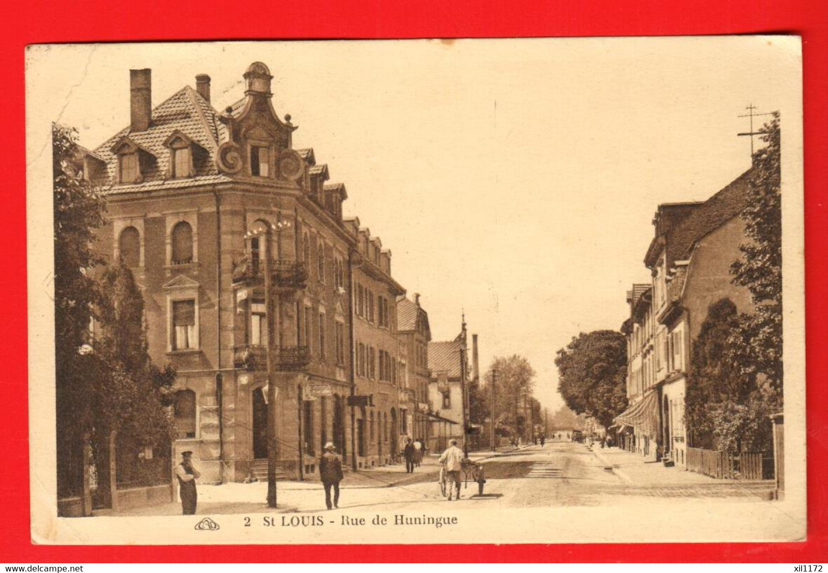 FKH-15  Saint-Louis Rue De Huningue  Circulé 1927 Vers La Suisse - Saint Louis