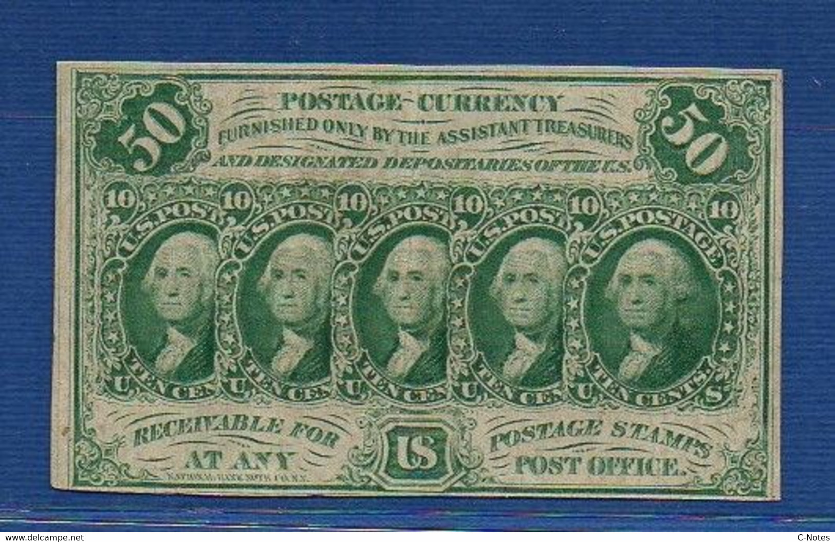 UNITED STATES OF AMERICA - P.100d – 50 Cents 1862 XF, No Serial Number - 1862 : 1° Emission