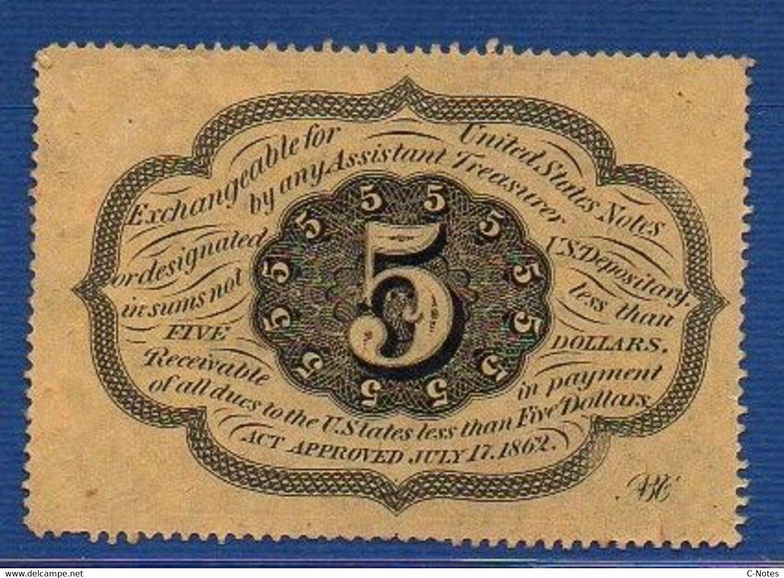 UNITED STATES OF AMERICA - P. 97a – 5 Cents 1862 AUNC, No Serial Number - 1862 : 1° Edición