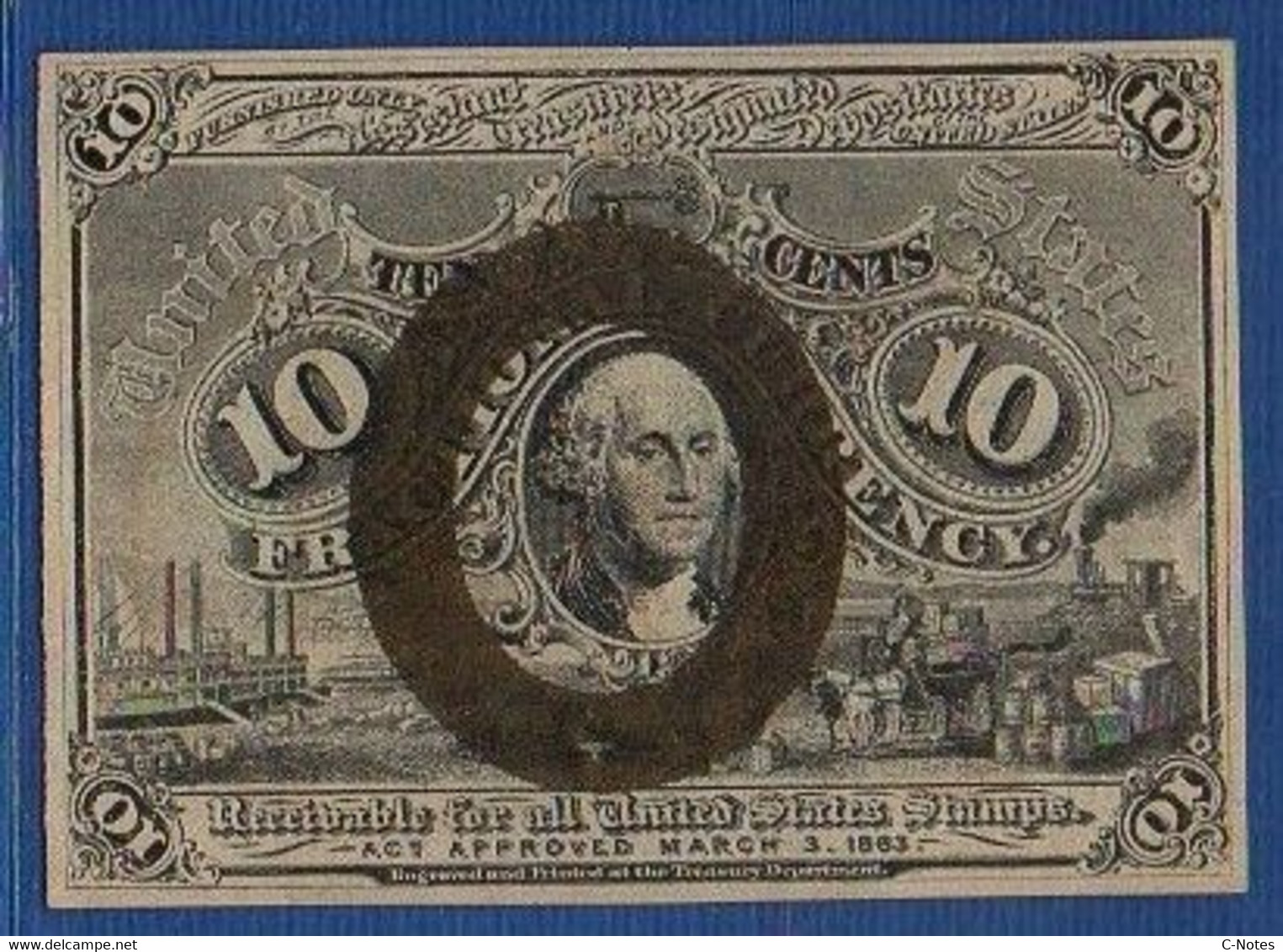 UNITED STATES OF AMERICA - P.102 – 10 Cents 1863 XF, No Serial Number - 1863 : 2° Edición