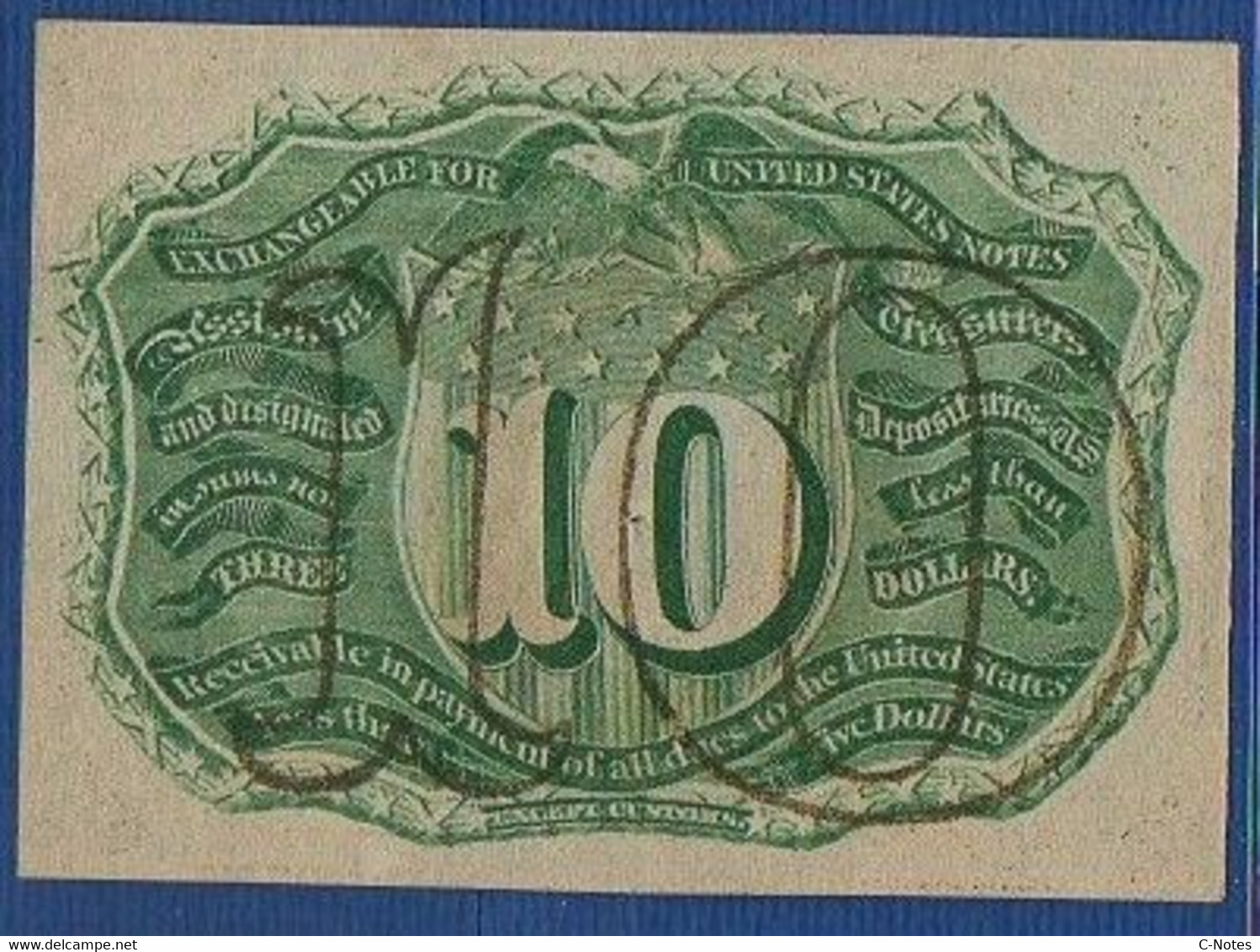 UNITED STATES OF AMERICA - P.102 – 10 Cents 1863 XF, No Serial Number - 1863 : 2° Issue