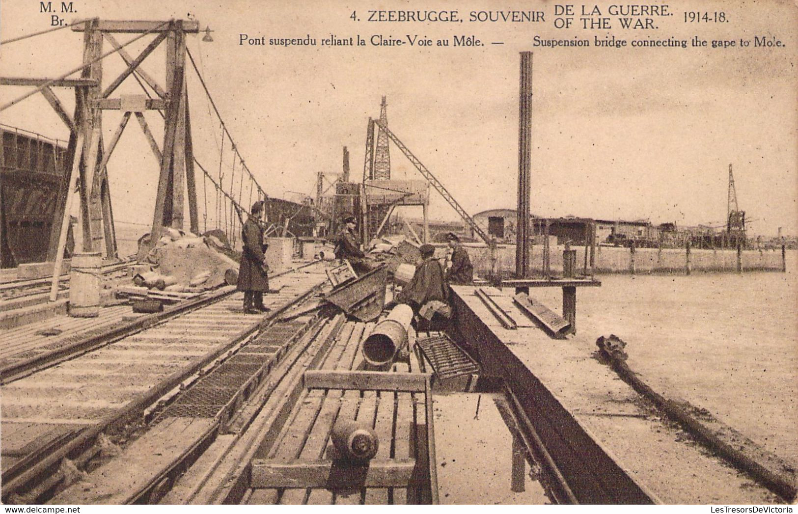 BELGIQUE - ZEEBRUGGE - Souvenir De La Guerre 1914 1918 - Pont Suspendu Reliant La Claire Voie - Carte Postale Ancienne - Zeebrugge