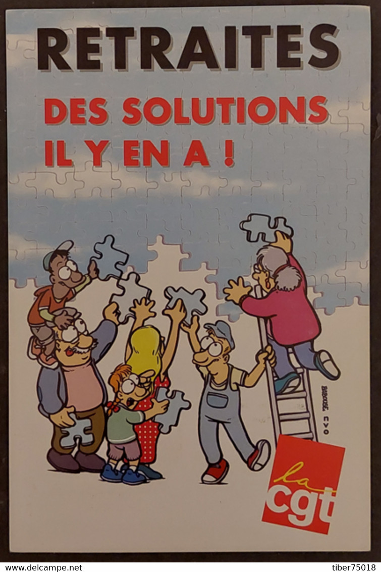 Carte Postale - Retraites (puzzle) Des Solutions Il Y En A ! (illustration : Babouse) La CGT - Vakbonden