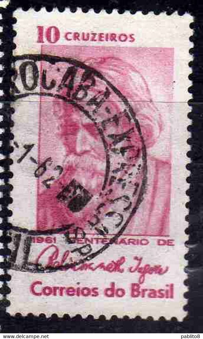 BRAZIL BRASIL BRASILE BRÉSIL 1961 RABINDRANATH TAGORE INDIAN POET 10cr USATO USED OBLITERE' - Gebruikt