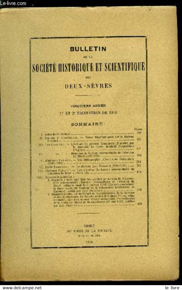 Bulletin De La Société Historique Et Scientifique Des Deux-sèvres 1e Et 2e Trimestres - Notes Bibliographiques Sur Le Do - Auvergne