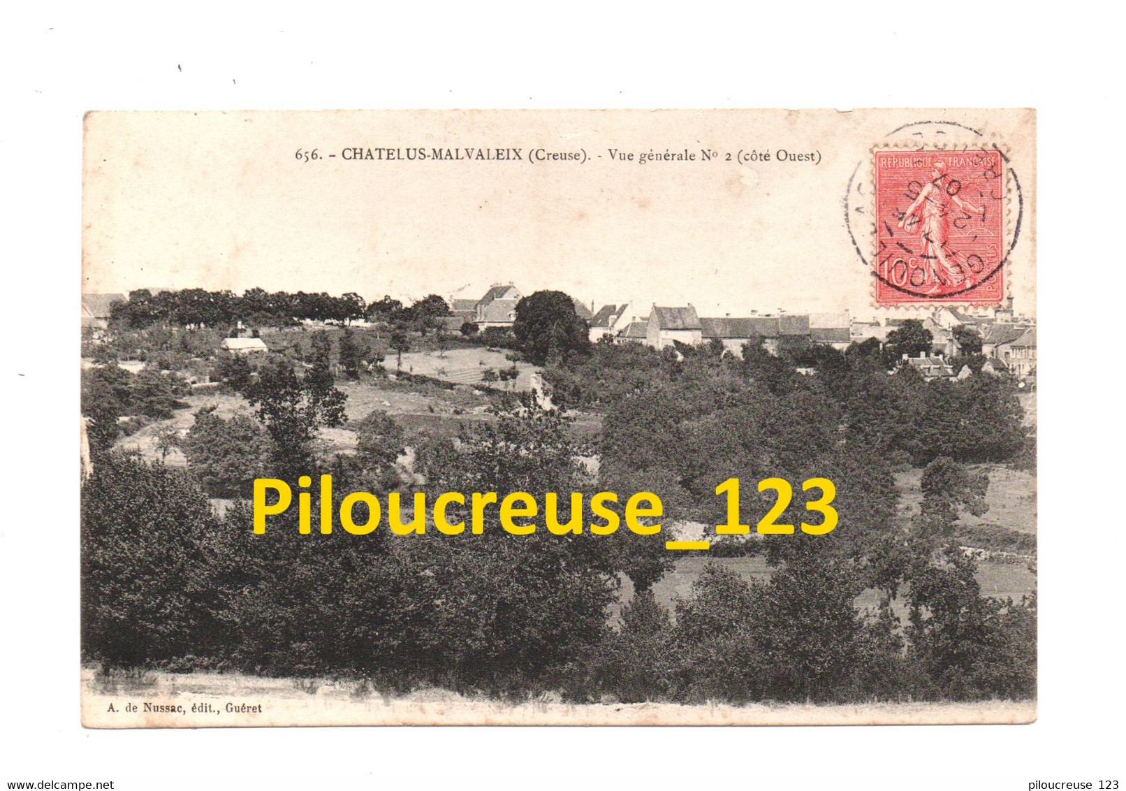 23 Creuse - CHATELUS-MALVALEIX - " Vue Générale N°2 Côté Ouest " - Chatelus Malvaleix