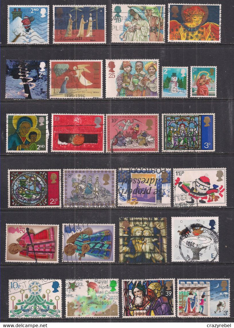 GB 1972-2007 QE2 Selection Of 25 Christmas Used Stamps ( 669 ) - Collections