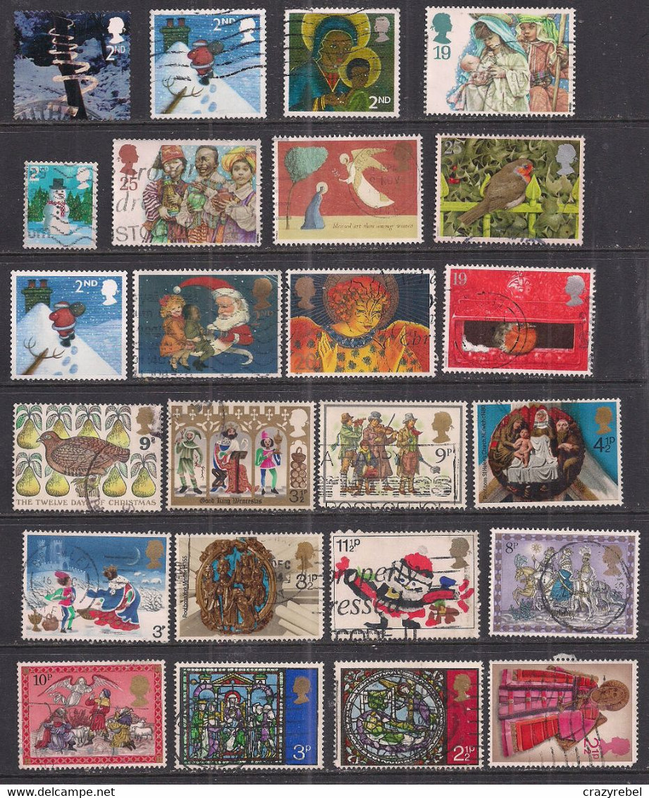 GB 1971-2006 QE2 Selection Of 24 Christmas Used Stamps ( 536 ) - Verzamelingen