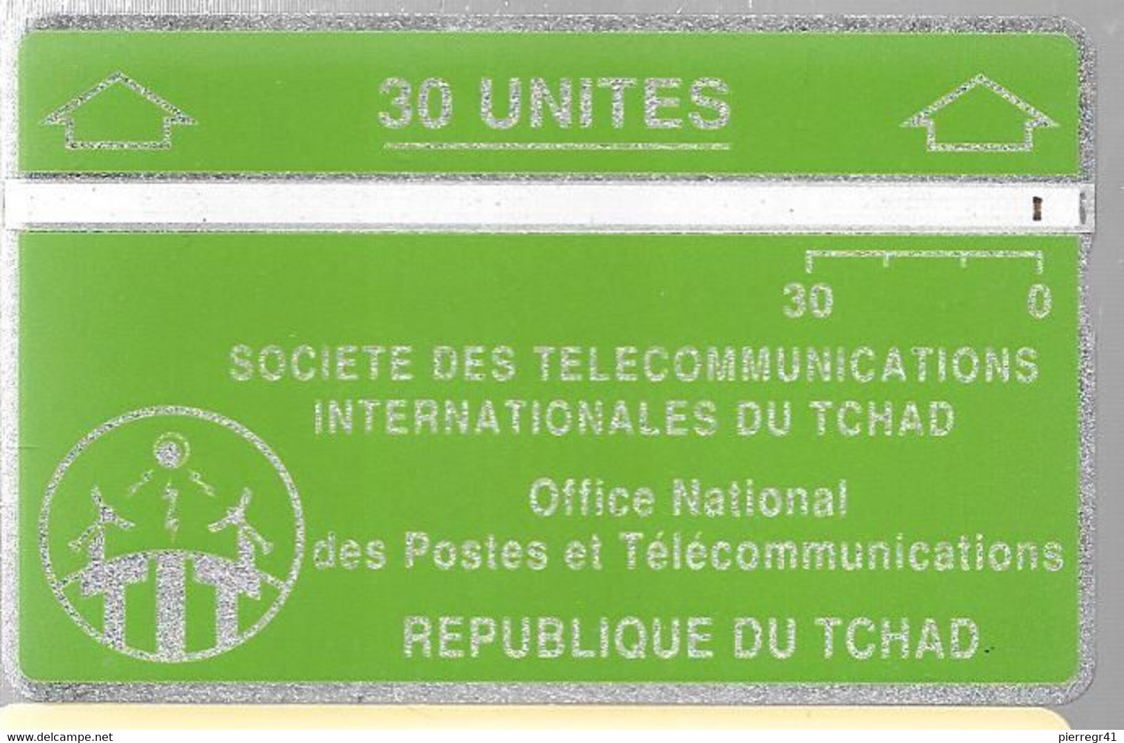 CARTE MAGNETIQUE-TCHAD-30U-VERT-V° N° En Bas A Droite Inversé 105B09702-TBE - Tsjaad