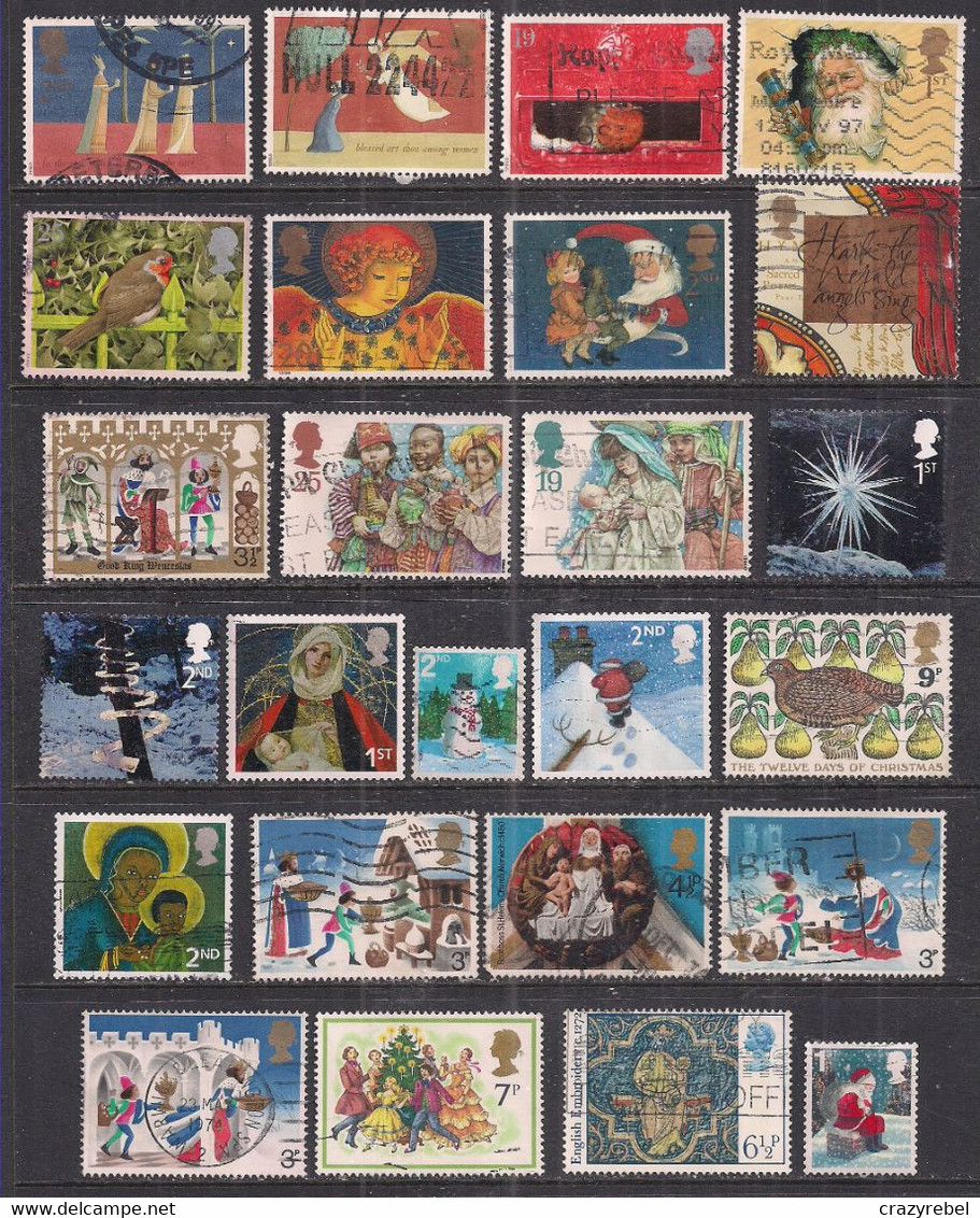 GB 1973-2006 QE2 Selection Of 25 Christmas Used Stamps ( 410 ) - Collections