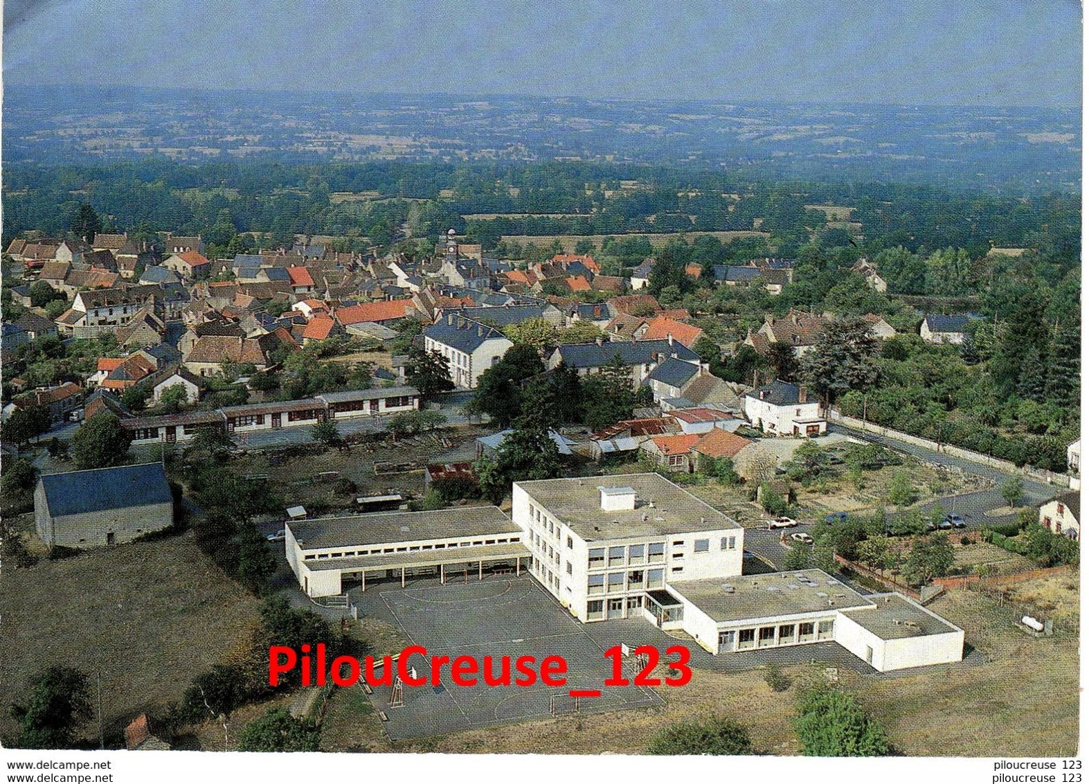 23 Creuse - CHATELUS MALVALEIX - " Vue Générale Aérienne Avec Au Premier Plan Le C.E.S." - RARE - Chatelus Malvaleix