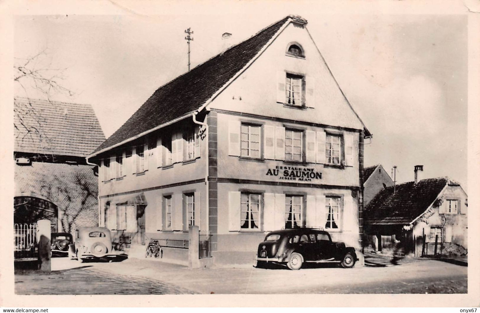 LA WANTZENAU Près STRASBOURG-ROBERTSAU-67-Bas-Rhin-Restaurant Au Saumon Joseph ADAM-Voiture-Automobile-AUTO Traction - Strasbourg