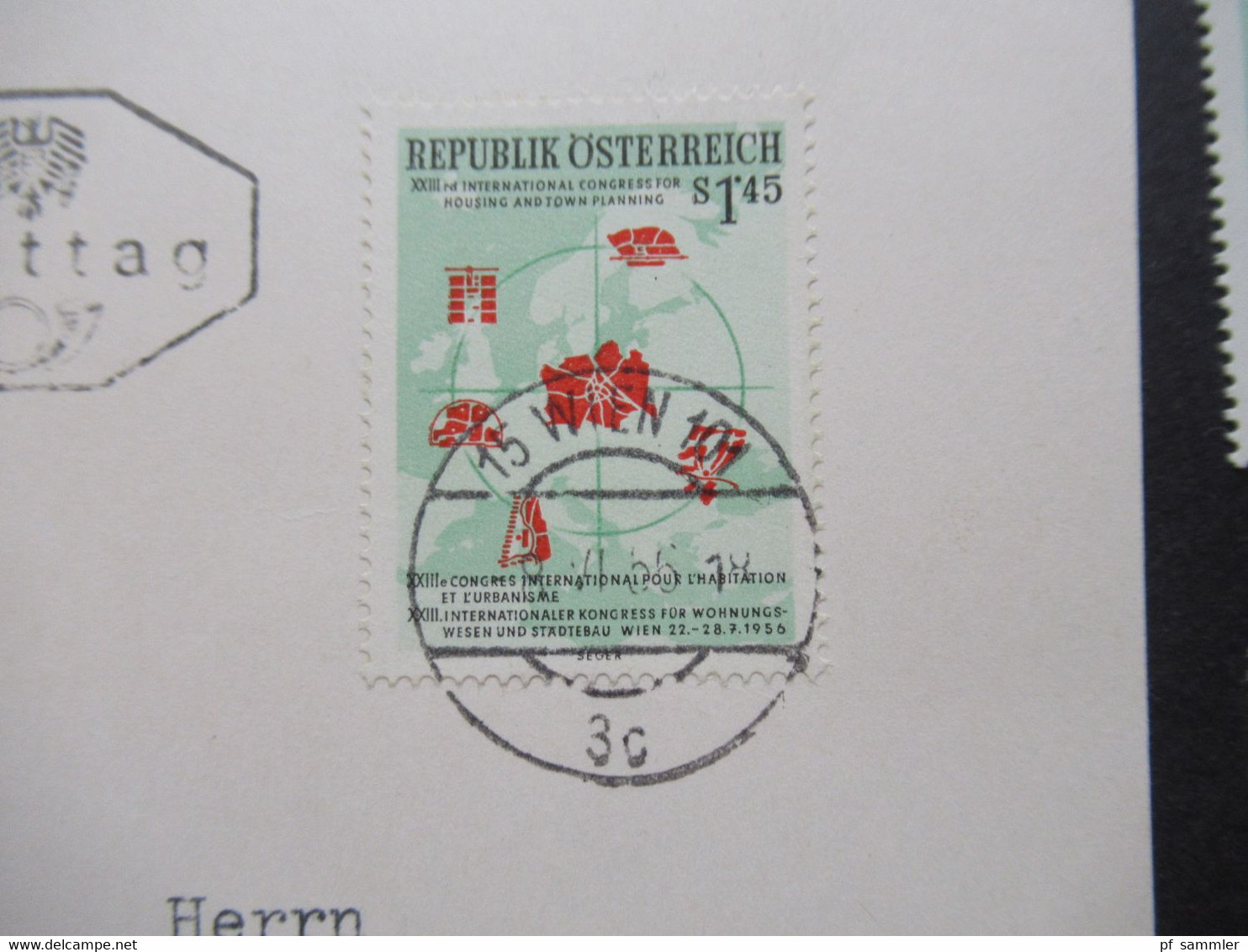 Österreich 1955 Internationaler Städtebaukongress Wien Mi.Nr.1027 FDC / 1x ** Und 1x Gestempelte Marke - Cartas & Documentos