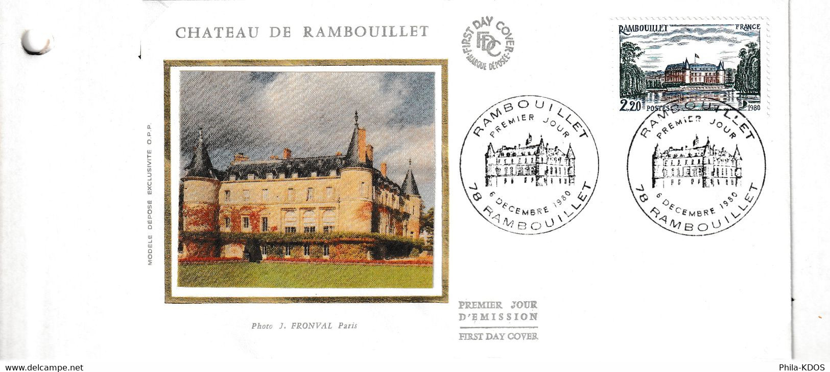 " LE CHATEAU DE RAMBOUILLET " Sur Enveloppe 1er Jour Sur Soie De 1980. N° YT 2111 Parfait état FDC - Châteaux
