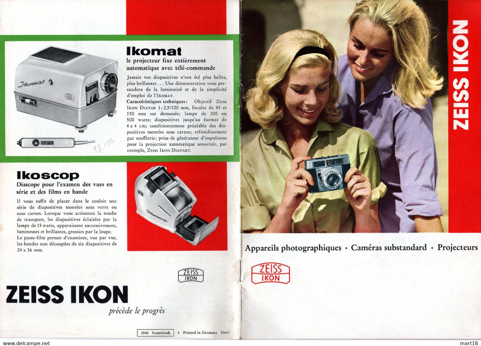 Catalogue ZEISS IKON - Appareils Photographiques - - Fotoapparate
