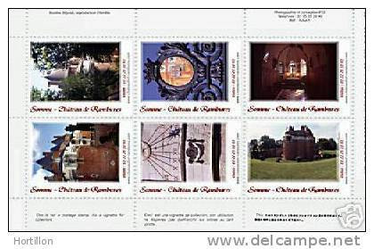 VIGNETTES Timbres De Collection SOMME 80 Le Château De RAMBURES - Châteaux