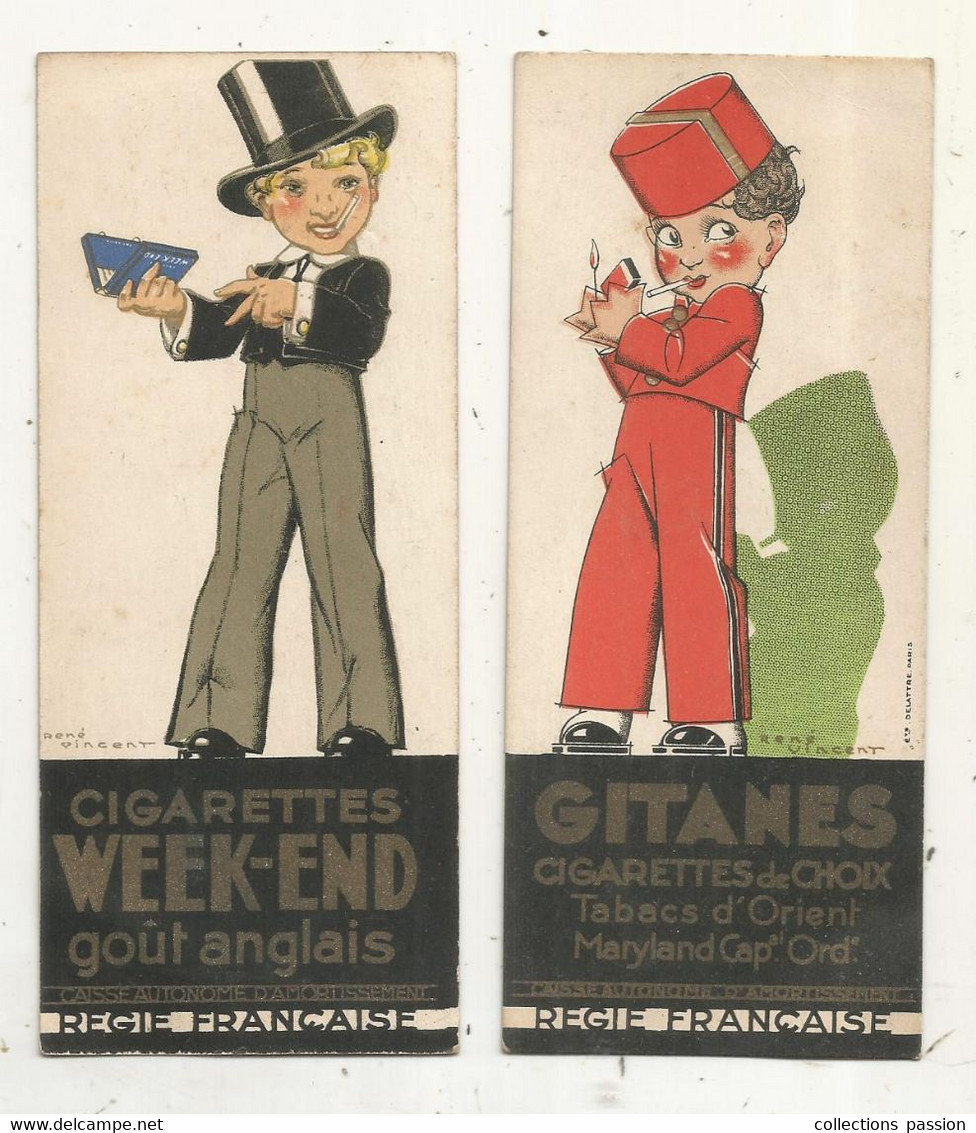 Marque Pages , Tabac , Cigarettes WEEK-END, GITANES , Caisse Autonome D'amortissement REGIE FRANCAISE, LOT DE 2 - Bookmarks