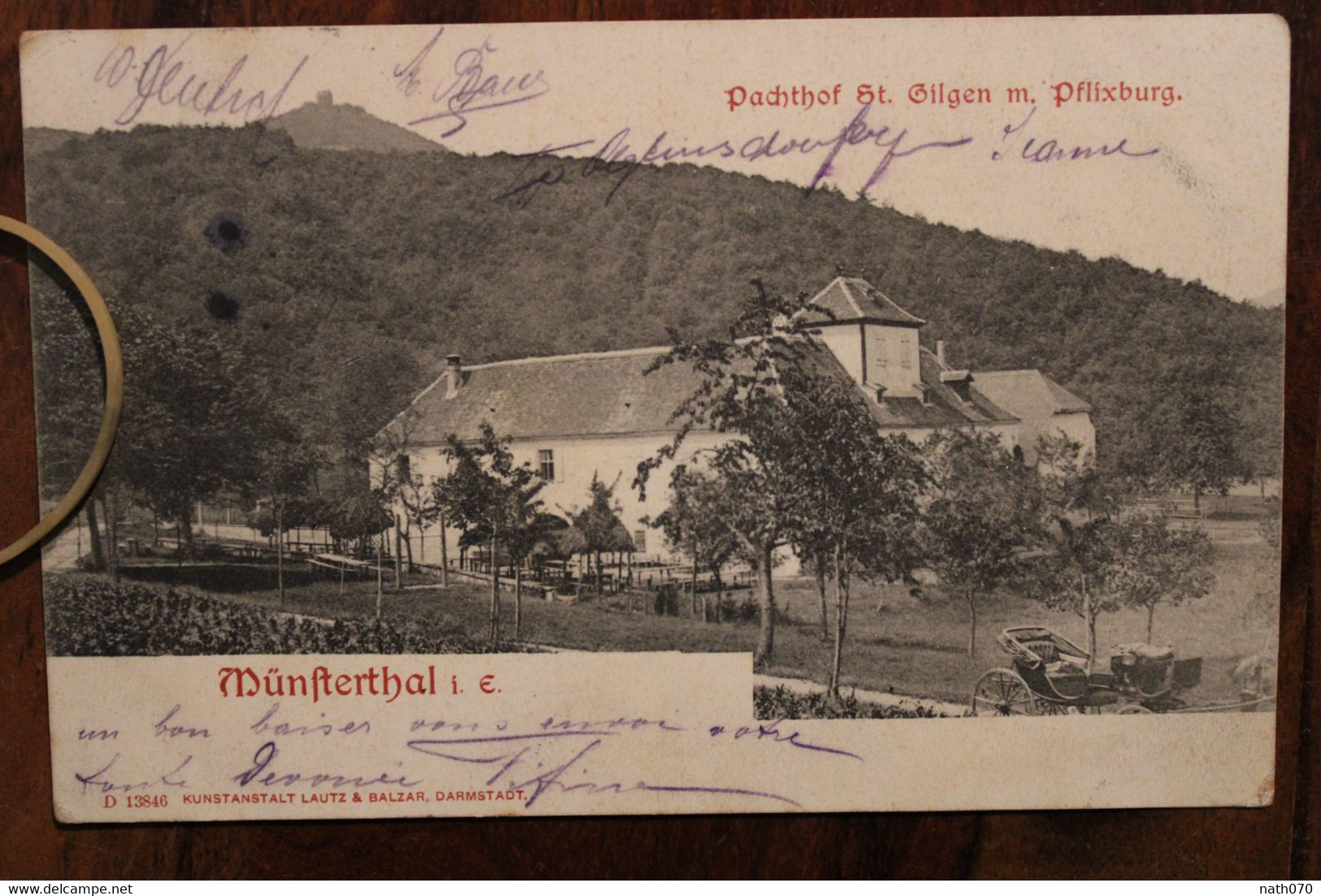 AK 1907 Cpa MÜNSTERTHAL Pachthof St Gilgen Mit Pflixburg Munster Gruss Aus Gruß Deutsches Reich Elsass - Other & Unclassified