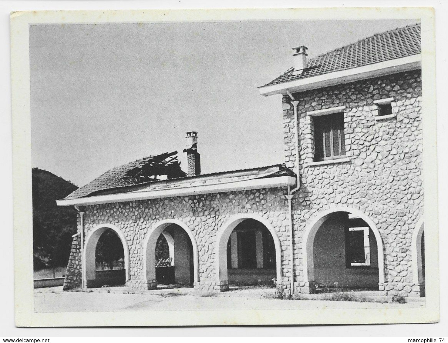 GUERRE ALGERIE CARTE FM FRANCHISE MILITAIRE ECOLE BRULEE PAR LES REBELLES ECRITE - Guerre D'Algérie