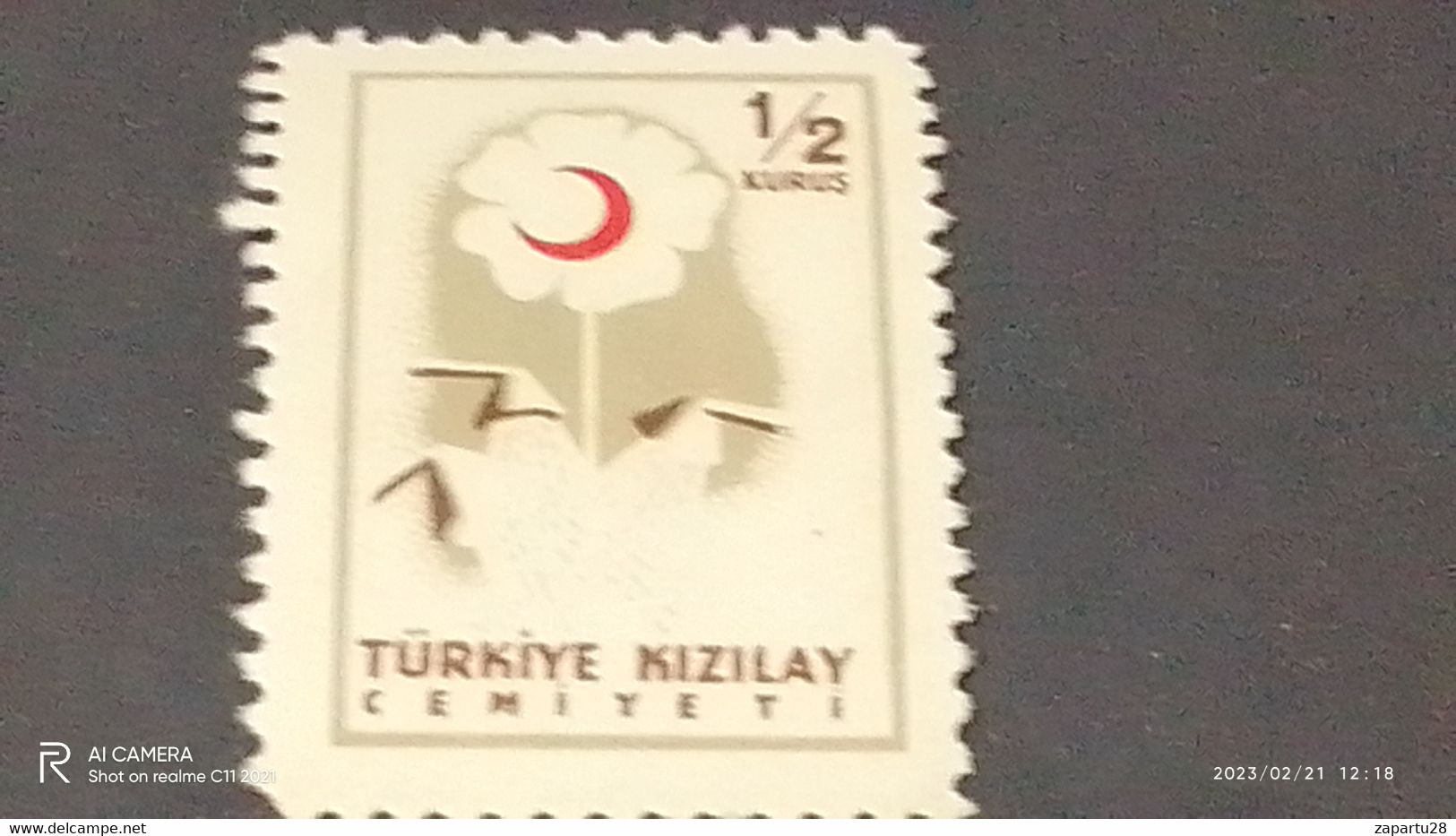 TÜRKEY--YARDIM PULLARI-1950-60  KIZILAY PULLARI  0.50K  DAMGASIZ - Liefdadigheid Zegels