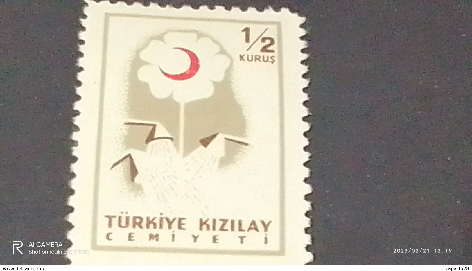 TÜRKEY--YARDIM PULLARI-1950-60  KIZILAY PULLARI  0.50K  DAMGASIZ - Liefdadigheid Zegels