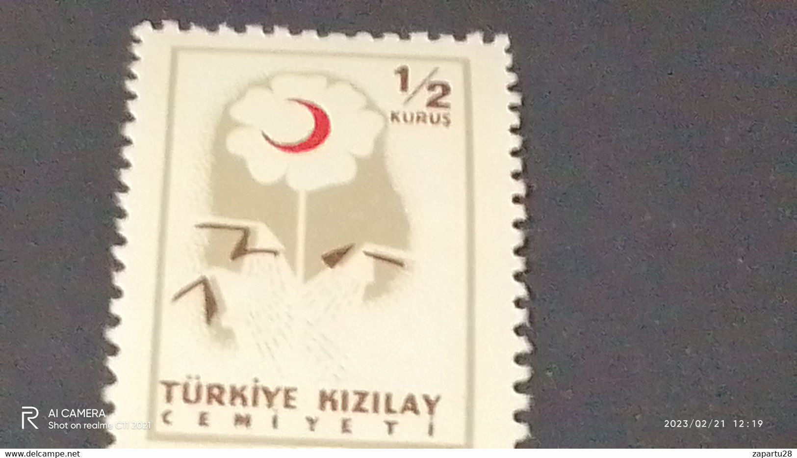 TÜRKEY--YARDIM PULLARI-1950-60  KIZILAY PULLARI  0.50K  DAMGASIZ - Timbres De Bienfaisance