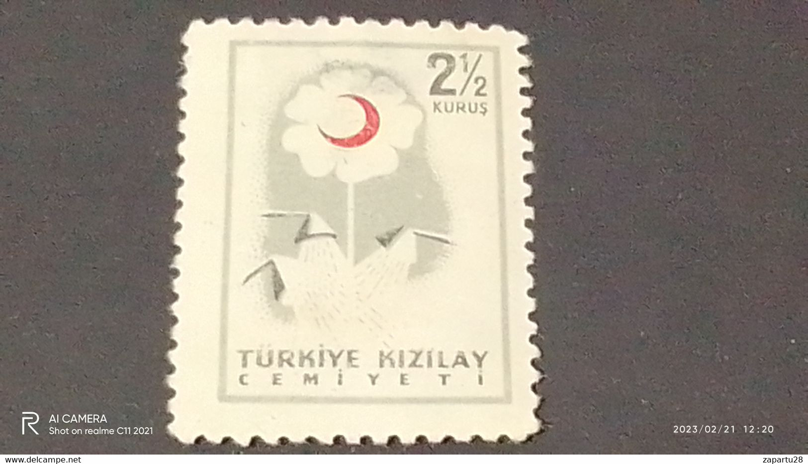 TÜRKEY--YARDIM PULLARI-1950-60  KIZILAY PULLARI  2.50K  DAMGASIZ - Timbres De Bienfaisance