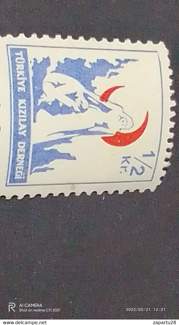 TÜRKEY--YARDIM PULLARI-1950-60  KIZILAY PULLARI  0.50K  DAMGASIZ - Wohlfahrtsmarken