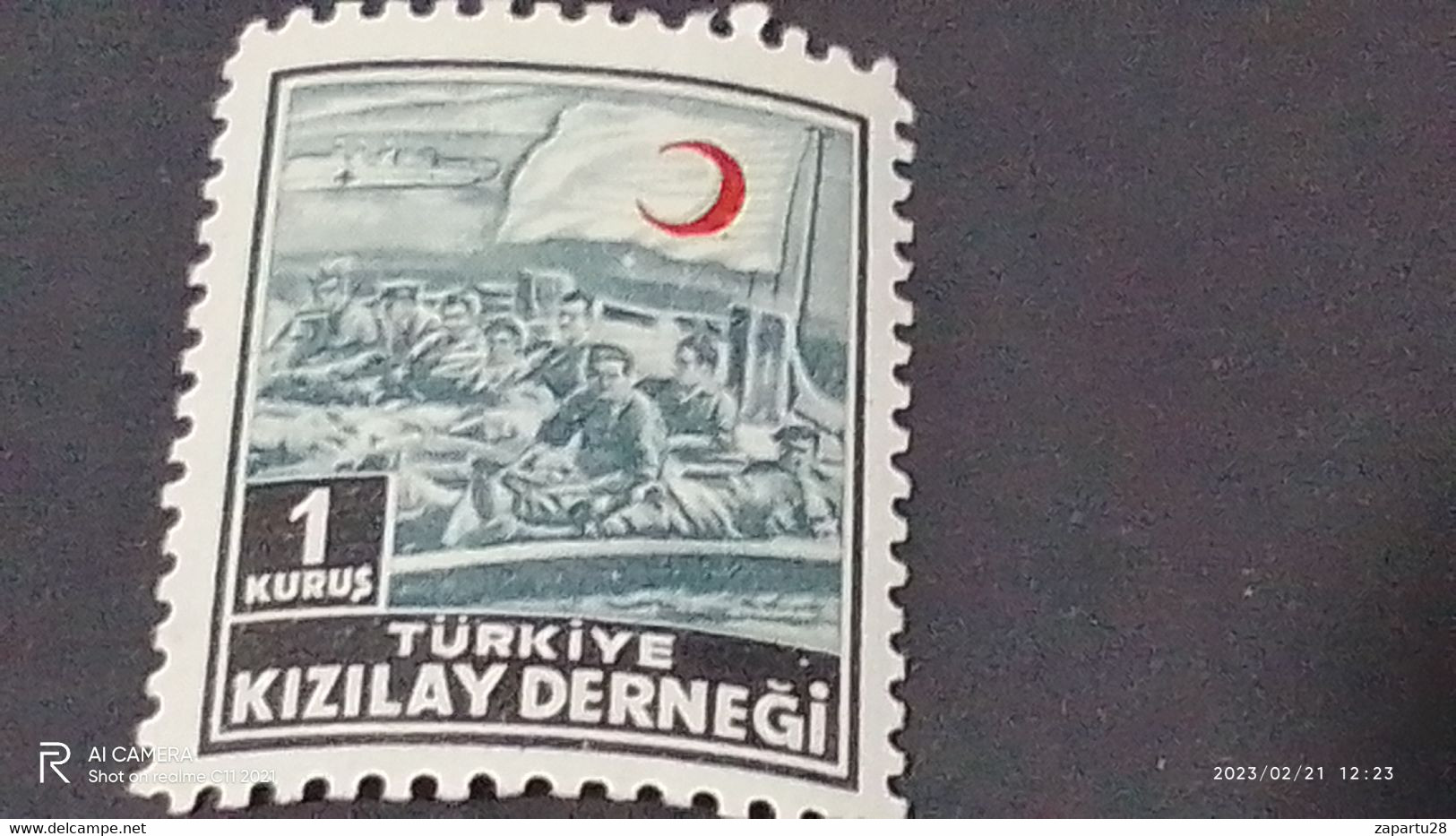 TÜRKEY--YARDIM PULLARI-1950-60  KIZILAY DERNEĞİ  1K  DAMGASIZ - Charity Stamps