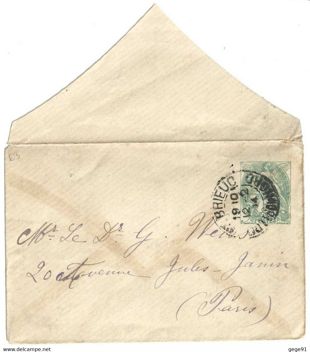 Enveloppe Entier Postal - Blanc - Avec Date 287 - Umschläge Mit Aufdruck (vor 1995)