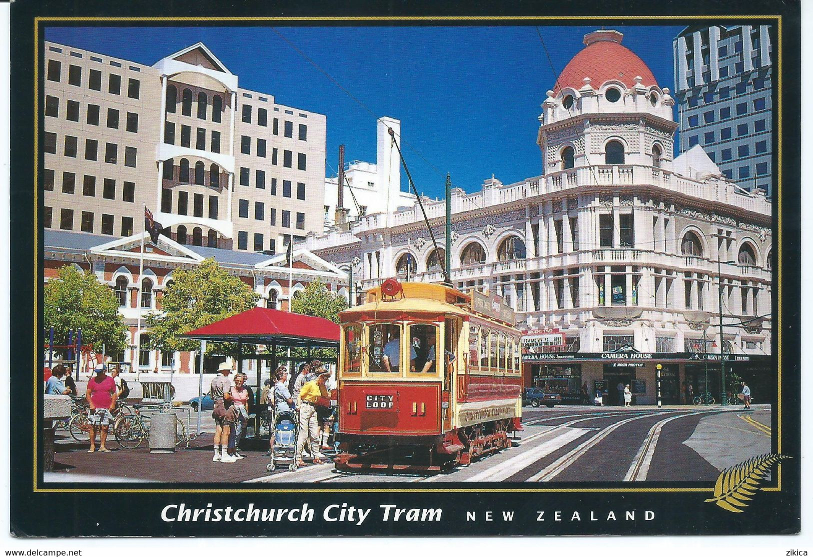 New Zealand - Auckland,Tram Station Postcard Via Macedonia 2000,stamp : 2000 Lord Rutherford, Splitting The Atom,Science - Brieven En Documenten