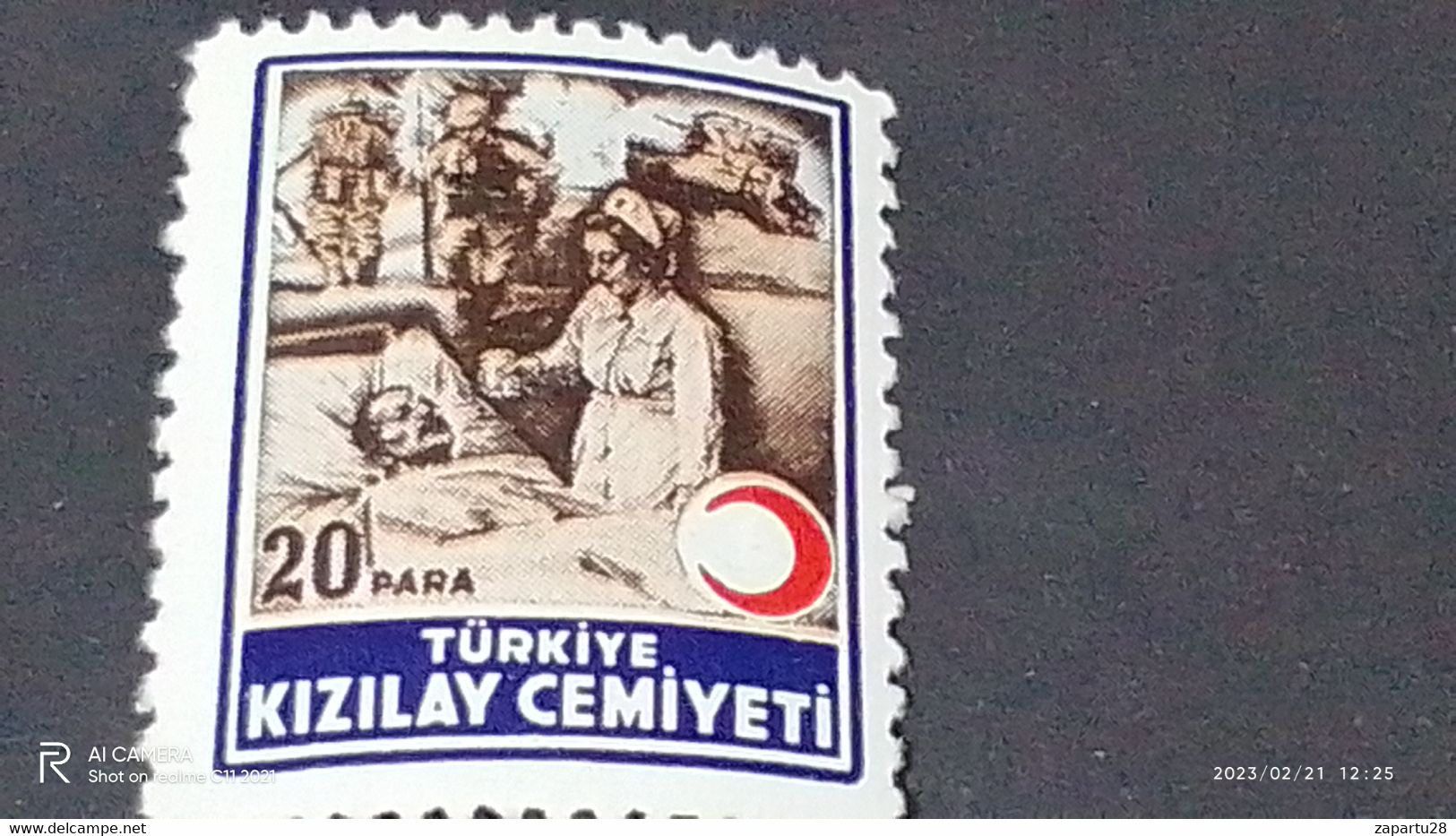 TÜRKEY--YARDIM PULLARI-1950-60  KIZILAY DERNEĞİ  20P  DAMGASIZ - Timbres De Bienfaisance