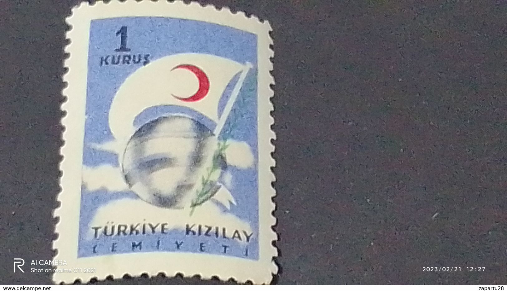 TÜRKEY--YARDIM PULLARI-1950-60  KIZILAY CEMİYETİ  1K  DAMGASIZ - Charity Stamps