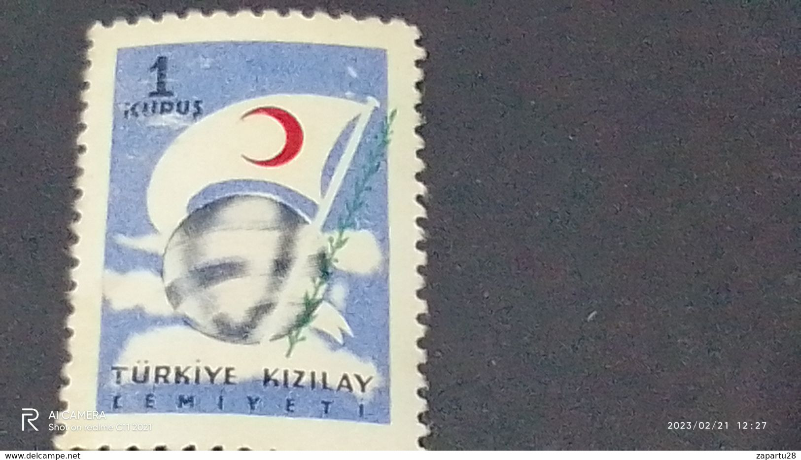 TÜRKEY--YARDIM PULLARI-1950-60  KIZILAY CEMİYETİ  1K  DAMGASIZ - Charity Stamps