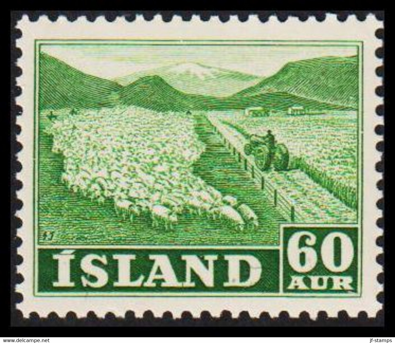 1950. ISLAND. Work And Views. 60 AUR Sheeps Never Hinged.  (Michel 265) - JF529691 - Neufs