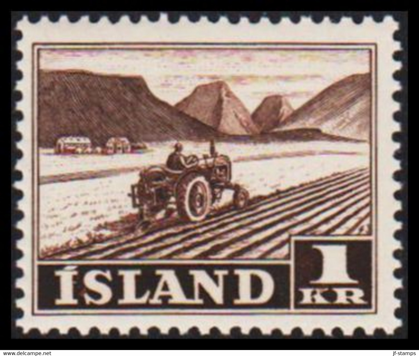 1950. ISLAND. Work And Views. 1 Kr. Farming Never Hinged.  (Michel 267) - JF529692 - Unused Stamps