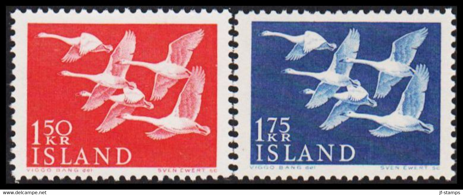 1956. Northern Countries Issue. Nordens Dag. Whooper Swans. Complete Set Never Hinged. (Michel 312-313) - JF529694 - Nuevos