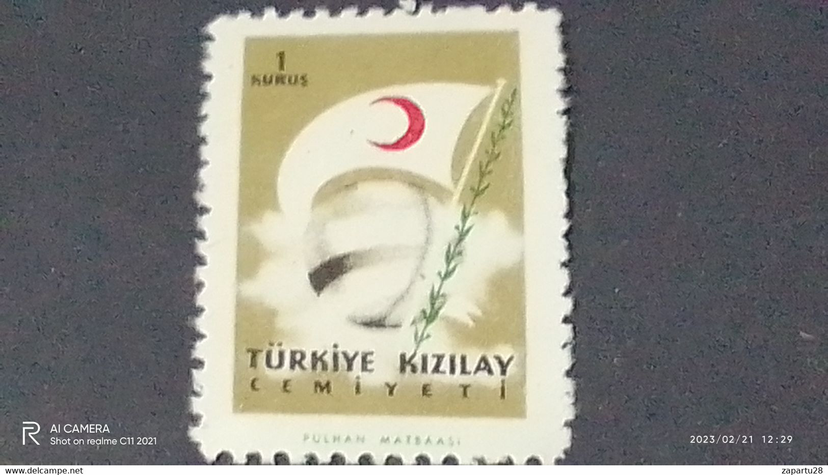 TÜRKEY--YARDIM PULLARI-1950-60  KIZILAY CEMİYETİ  1K  DAMGASIZ - Charity Stamps