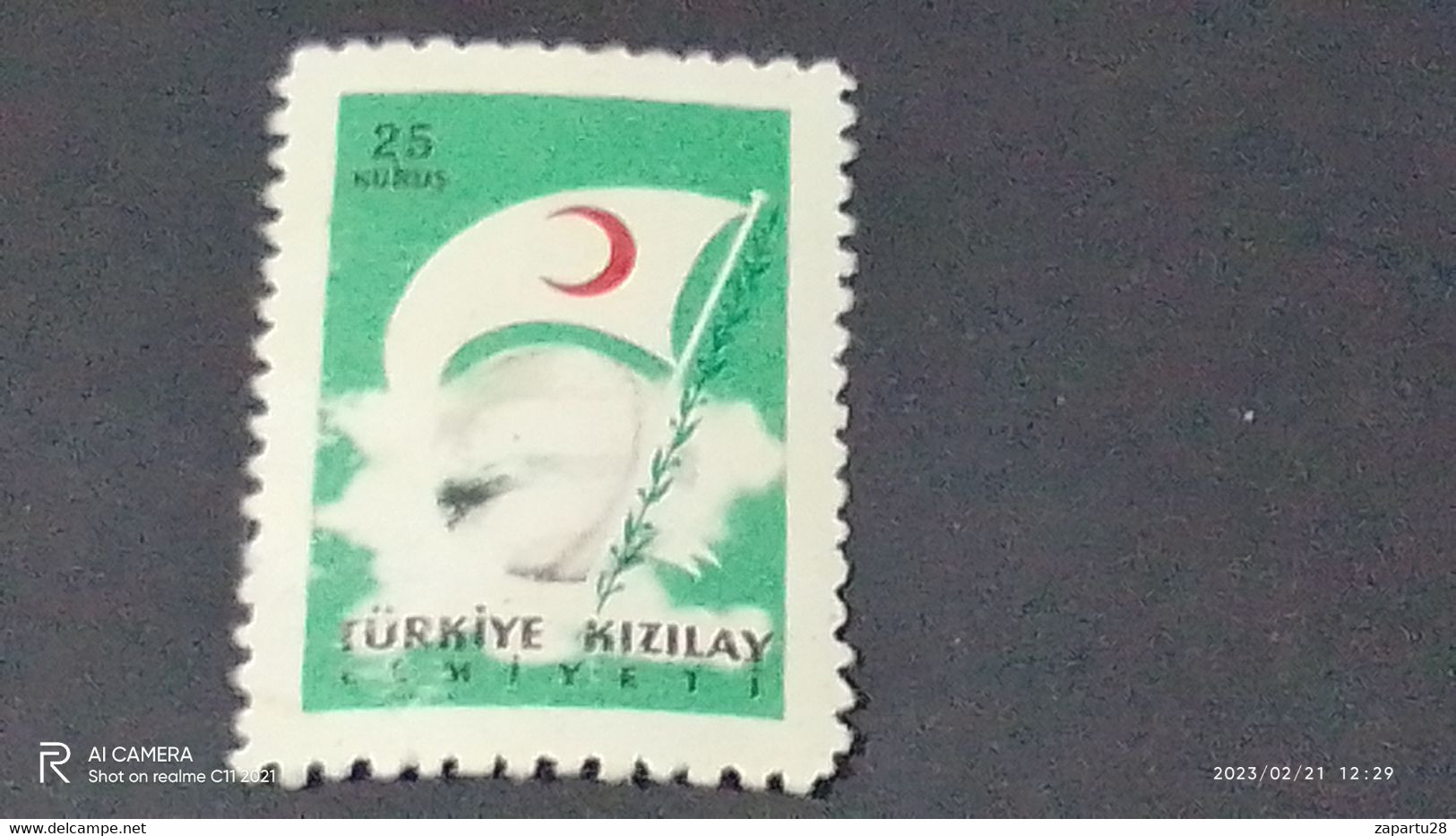 TÜRKEY--YARDIM PULLARI-1950-60  KIZILAY CEMİYETİ  25K  DAMGASIZ - Wohlfahrtsmarken