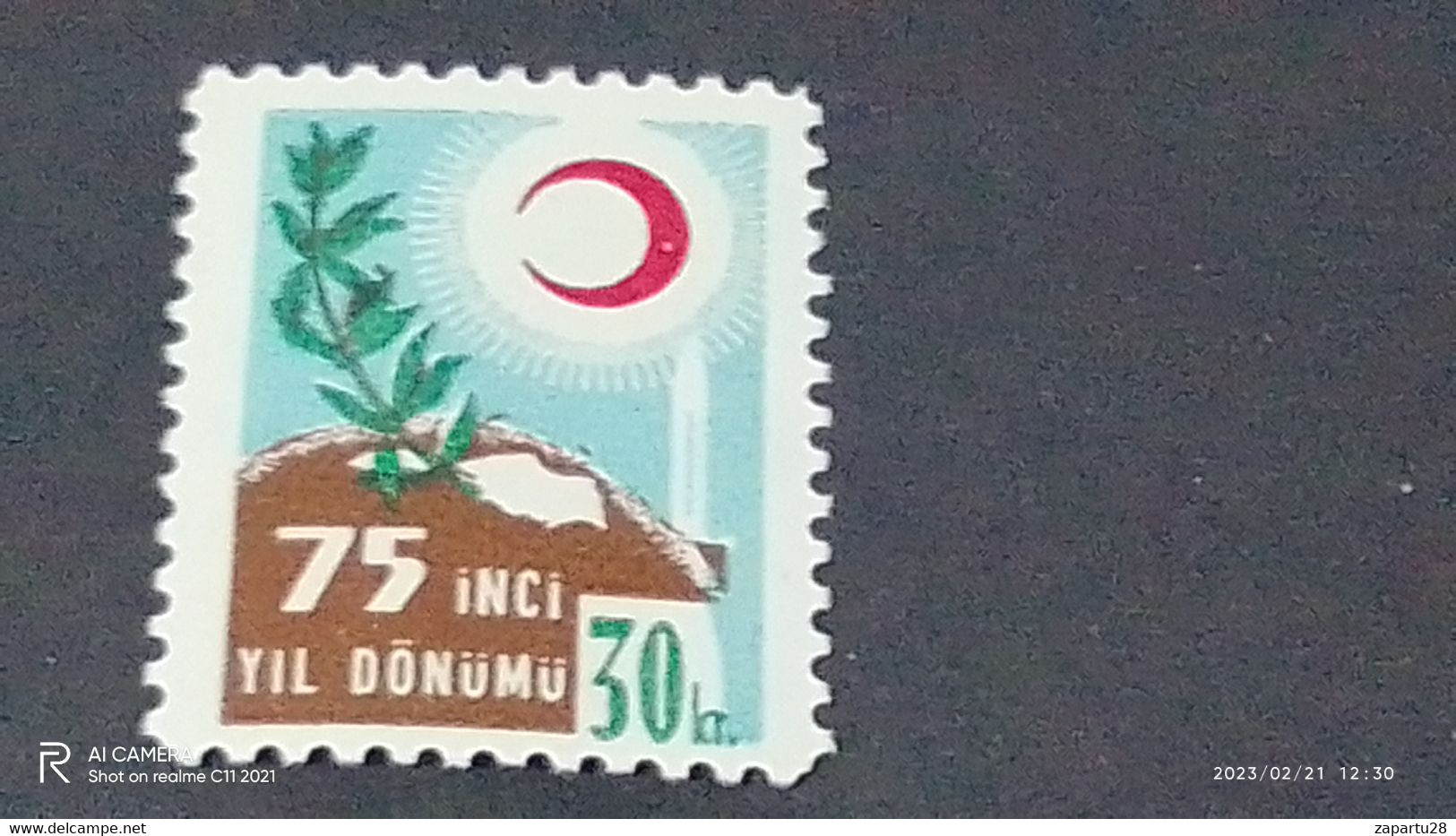 TÜRKEY--YARDIM PULLARI-1950-60  KIZILAY CEMİYETİ  30K  DAMGASIZ - Timbres De Bienfaisance