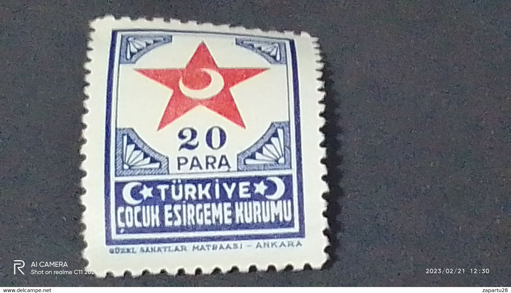 TÜRKEY--YARDIM PULLARI-1940-50  ÇOCUK ESİRGEME KURUMU  20P  DAMGASIZ - Wohlfahrtsmarken