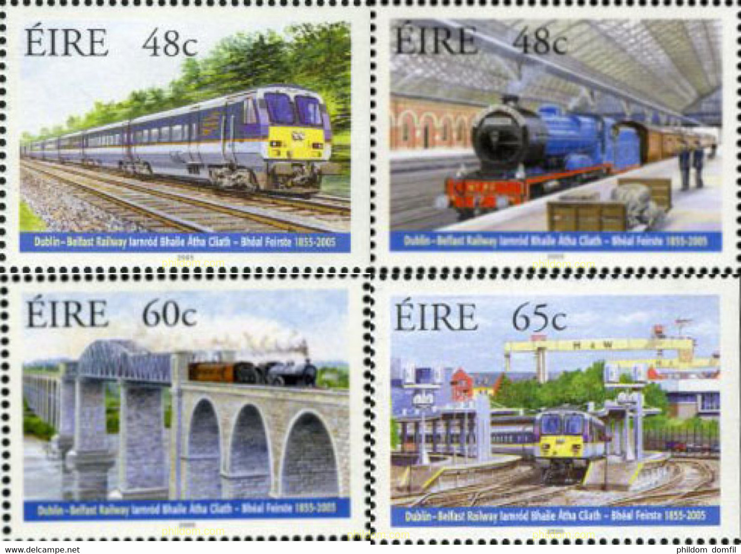 165269 MNH IRLANDA 2005 150 ANIVERSARIO DE LA LINEA DUBLIN-BELFAST - Verzamelingen & Reeksen