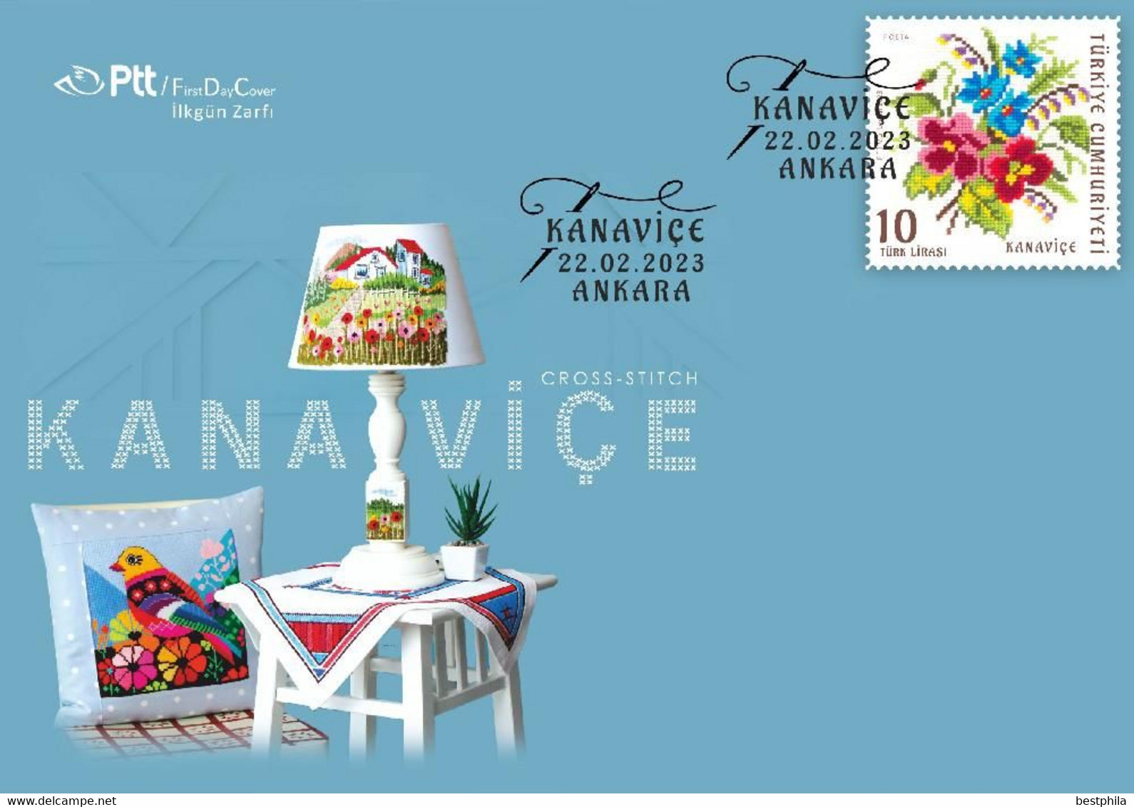 Turkey, Türkei - 2023 - Turkish Local Handicrafts (Cross Stitch, Canvas) ** FDC - Covers & Documents