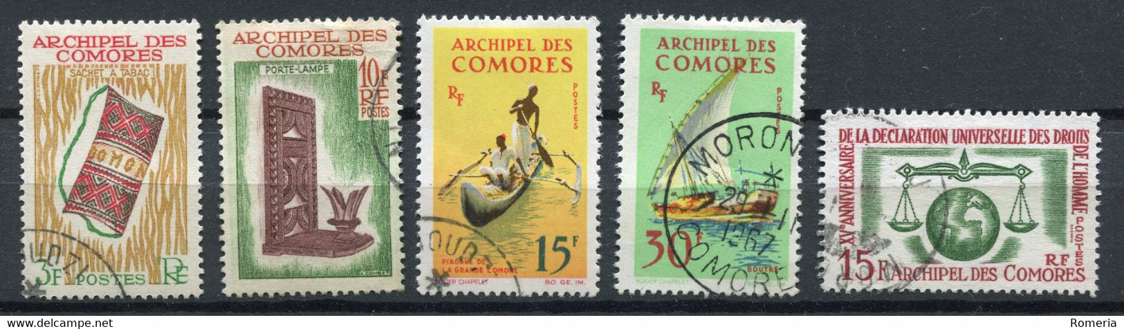 Comores - 1963 -> 1973 - Yt 28 - 29 - 31 - 33 - 34 - Oblitérés - Luftpost