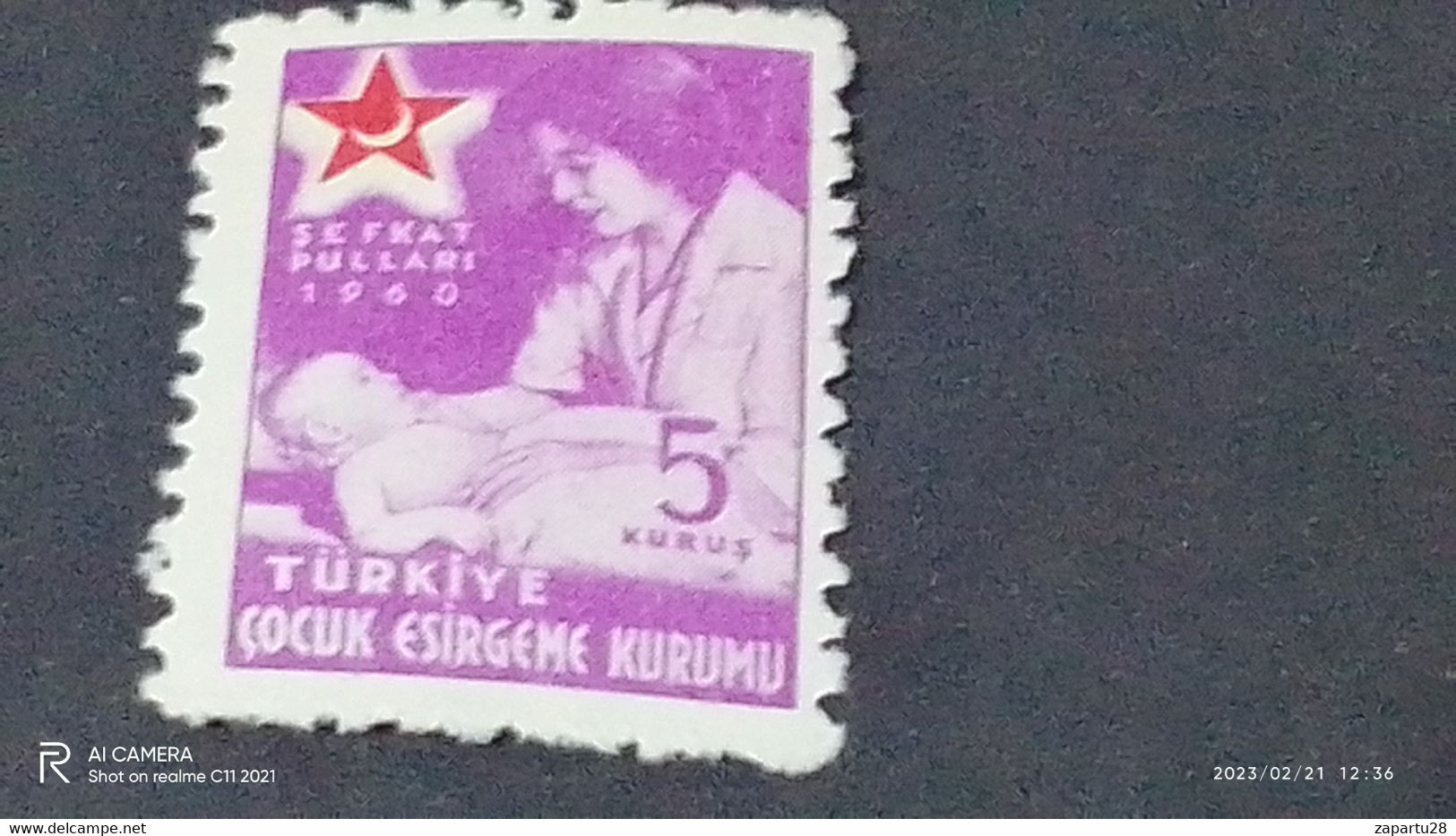 TÜRKEY--YARDIM PULLARI- 1950-60   ÇOCUK ESİRGEME 5K  DAMGASIZ - Charity Stamps